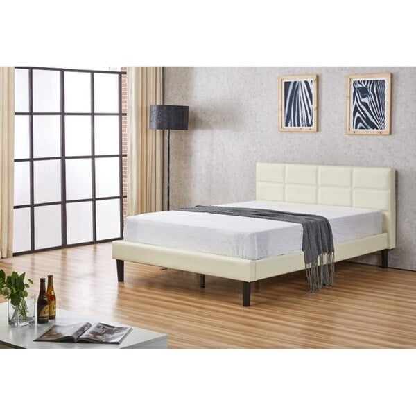 Belle Modern Faux Leather Queen Size Platform Bed