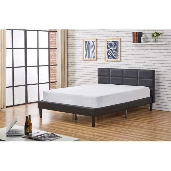 Belle Modern Faux Leather Queen Size Platform Bed