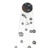 Belleza 25 Light Swirled Glass and Frosted Glass Round LED Chandelier