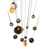 Belleza 25 Light Swirled Glass and Frosted Glass Round LED Chandelier