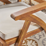 Bellmill Outdoor 6-Seater Rectangular Acacia Wood Dining Set by Christopher Knight Home