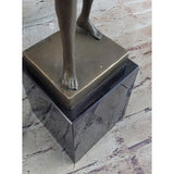 Belly Dancer Lifting Skirt Art Deco Bronze Statue Sculpture On Marble Base By Bergman