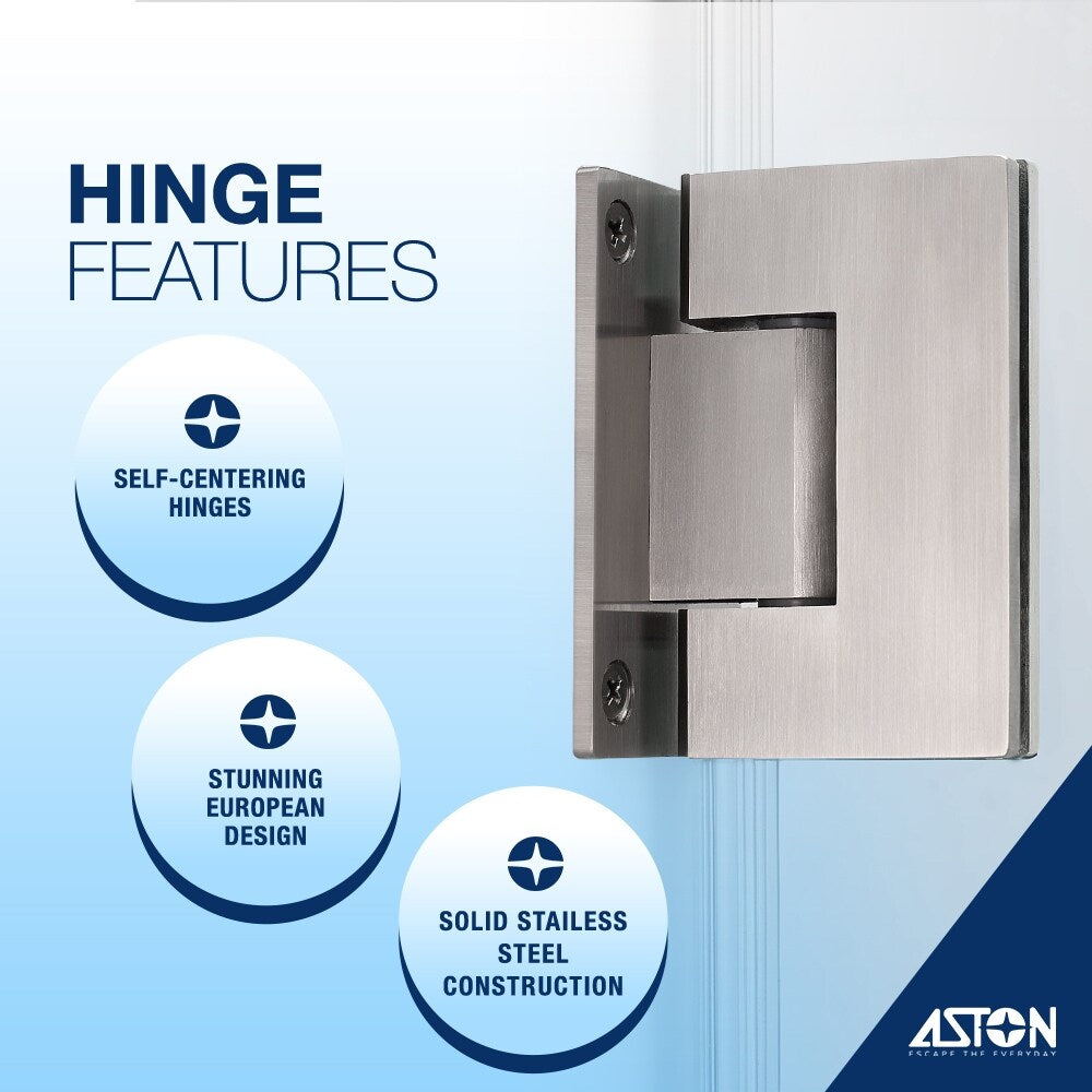 Belmore XL 43.25 - 44.25 in. W x 80 in. H Frameless Hinged Shower Door with Clear StarCast Glass - N/A