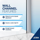Belmore XL 43.25 - 44.25 in. W x 80 in. H Frameless Hinged Shower Door with Clear StarCast Glass - N/A