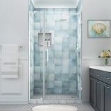 Belmore XL 43.25 - 44.25 in. W x 80 in. H Frameless Hinged Shower Door with Clear StarCast Glass - N/A