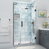 Belmore XL 43.25 - 44.25 in. W x 80 in. H Frameless Hinged Shower Door with Clear StarCast Glass - N/A