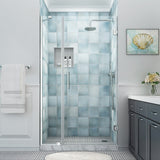 Belmore XL 43.25 - 44.25 in. W x 80 in. H Frameless Hinged Shower Door with Clear StarCast Glass - N/A
