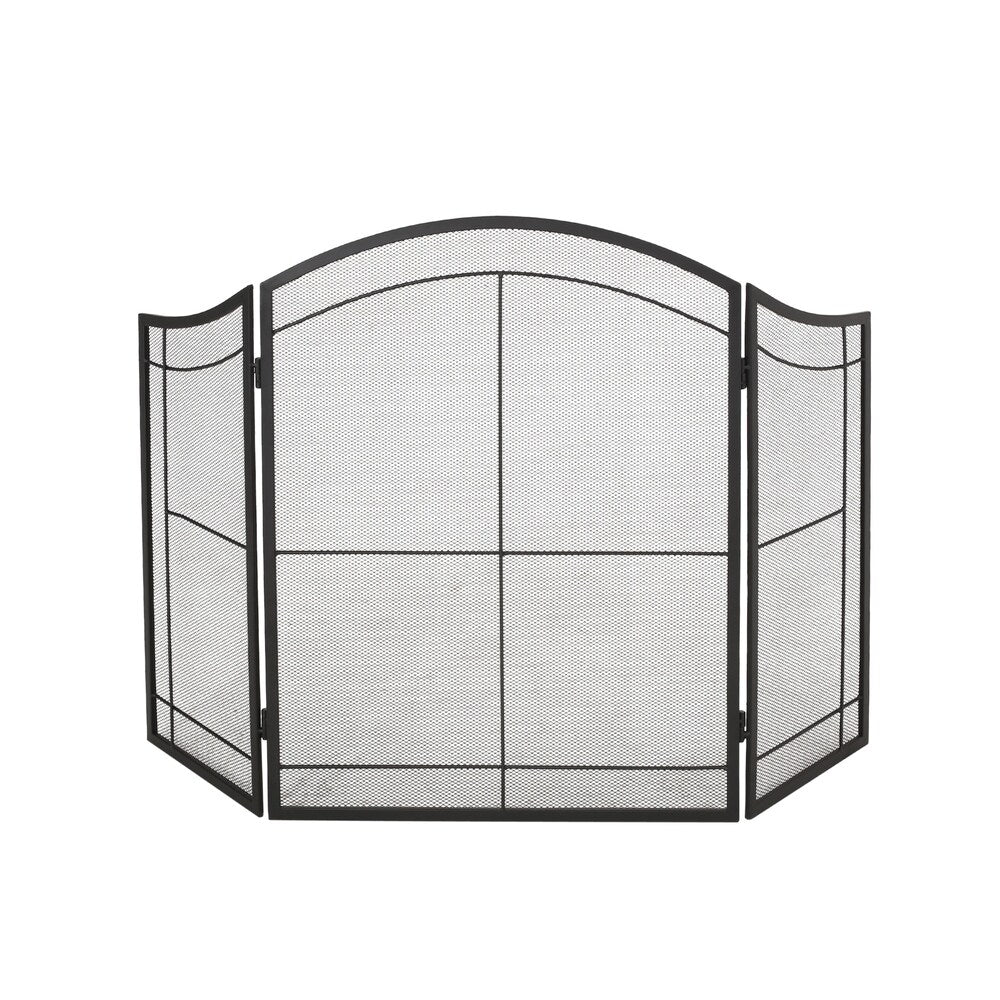 Belton Modern Iron Folding Fireplace Screen by Christopher Knight Home