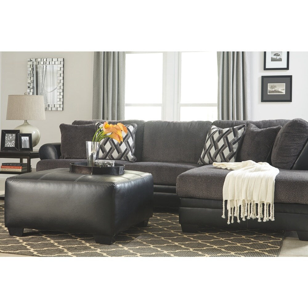 Benchcraft Kumasi Contemporary Black Oversized Accent Ottoman