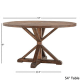 Benchwright Brown Finish Round Dining Table by iNSPIRE Q Artisan