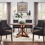 Benchwright Brown Finish Round Dining Table by iNSPIRE Q Artisan