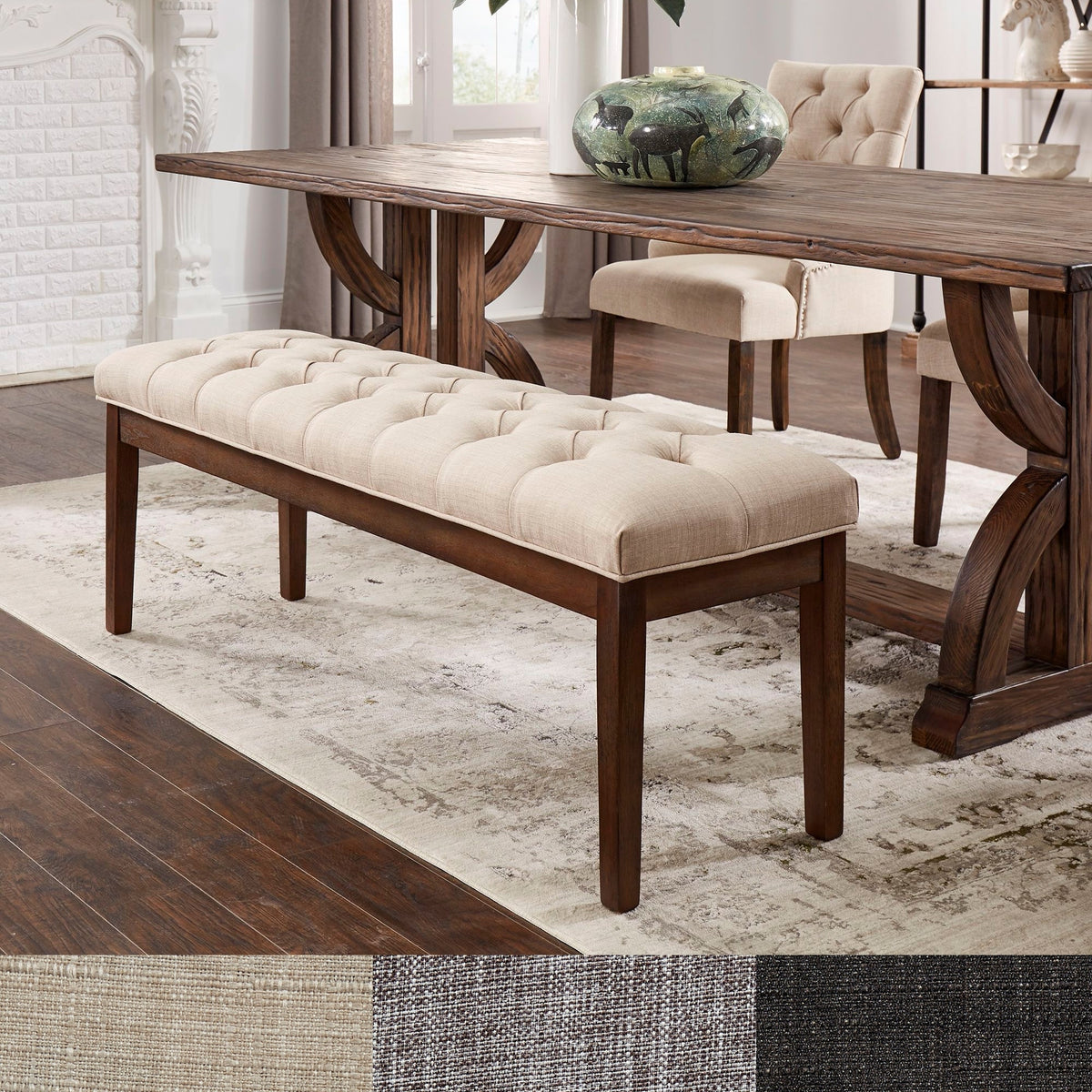Benchwright Premium Tufted Reclaimed 52-inch Upholstered Bench by iNSP