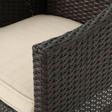 Benjamin Outdoor 7-piece Oval Wicker Dining Set with Cushions by Christopher Knight Home