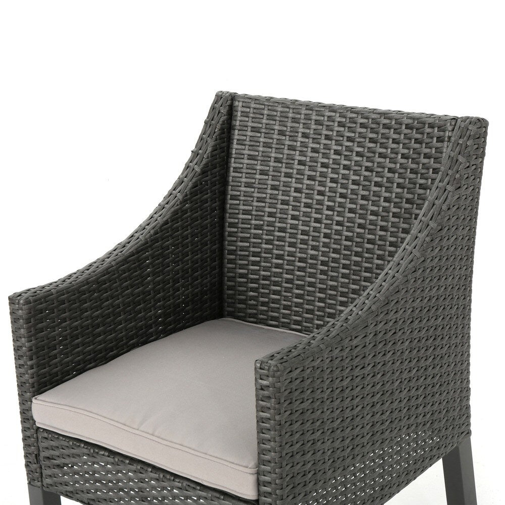 Benjamin Outdoor 7-piece Oval Wicker Dining Set with Cushions by Christopher Knight Home