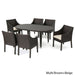 Benjamin Outdoor 7-piece Oval Wicker Dining Set with Cushions by Christopher Knight Home