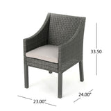 Benjamin Outdoor 7-piece Oval Wicker Dining Set with Cushions by Christopher Knight Home