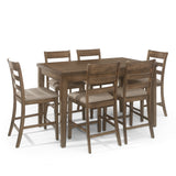 Benner Farmhouse Wood Counter Height 7 Piece Dining Set by Christopher Knight Home