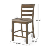 Benner Farmhouse Wood Counter Height 7 Piece Dining Set by Christopher Knight Home