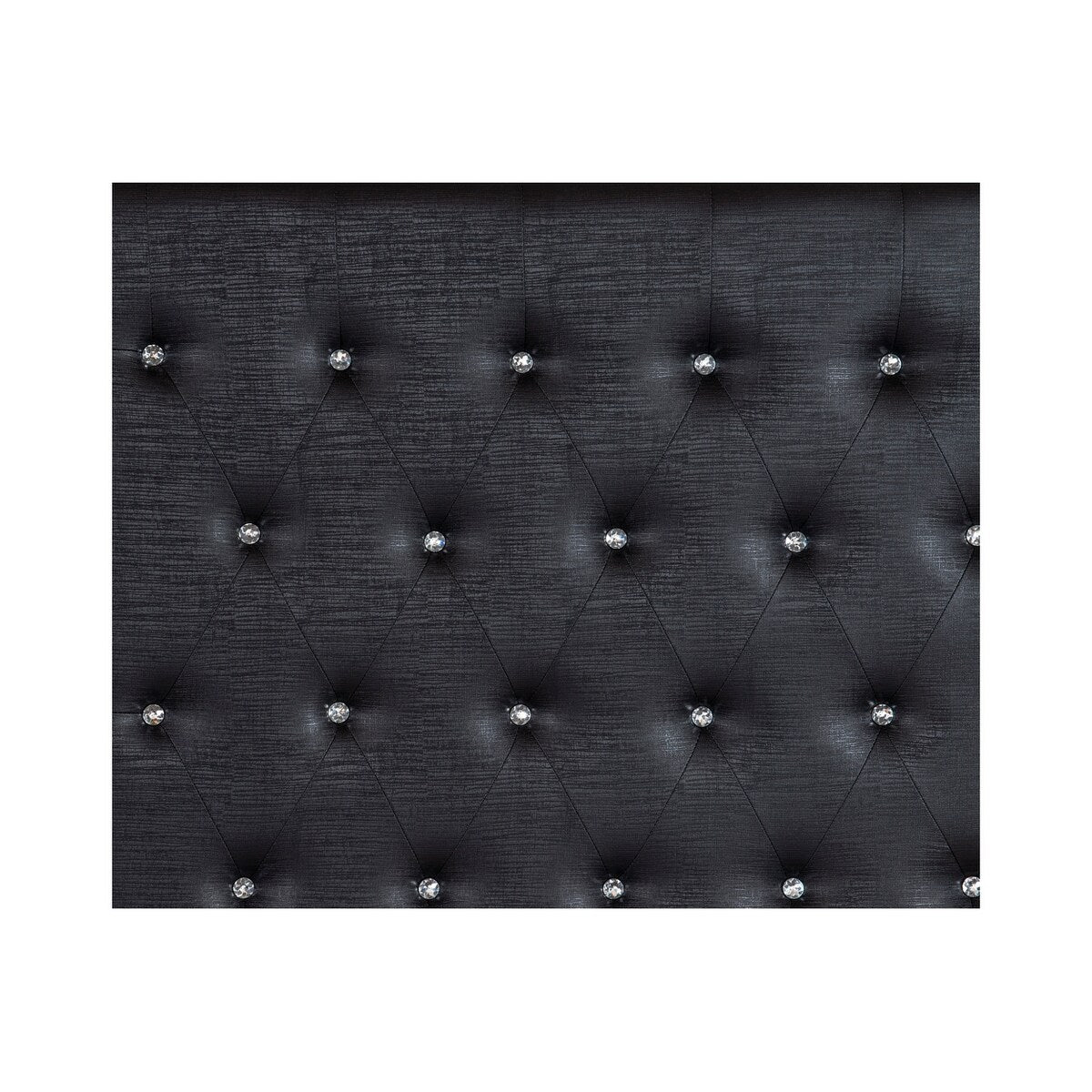 Bennett 4 Piece Black Modern Faux Leather LED Upholstered Tufted Panel Bedroom Set