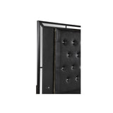 Bennett 4 Piece Black Modern Faux Leather LED Upholstered Tufted Panel Bedroom Set