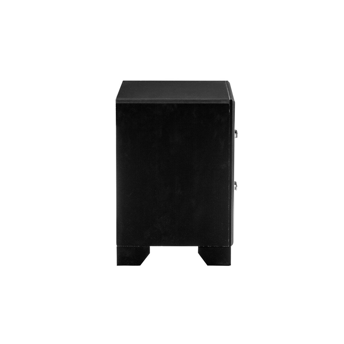 Bennett 4 Piece Black Modern Faux Leather LED Upholstered Tufted Panel Bedroom Set