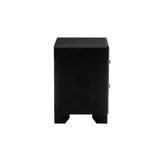 Bennett 4 Piece Black Modern Faux Leather LED Upholstered Tufted Panel Bedroom Set