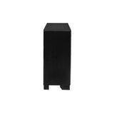 Bennett 4 Piece Black Modern Faux Leather LED Upholstered Tufted Panel Bedroom Set