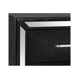 Bennett 4 Piece Black Modern Faux Leather LED Upholstered Tufted Panel Bedroom Set