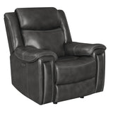 Benton Charcoal Upholstered Power^2 Glider Recliner