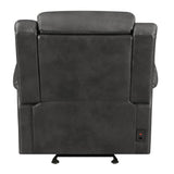 Benton Charcoal Upholstered Power^2 Glider Recliner