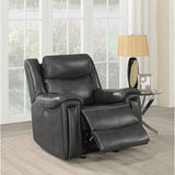 Benton Charcoal Upholstered Power^2 Glider Recliner