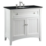 37" Benton Collection Thomasville White Cottage Style Bathroom Vanity