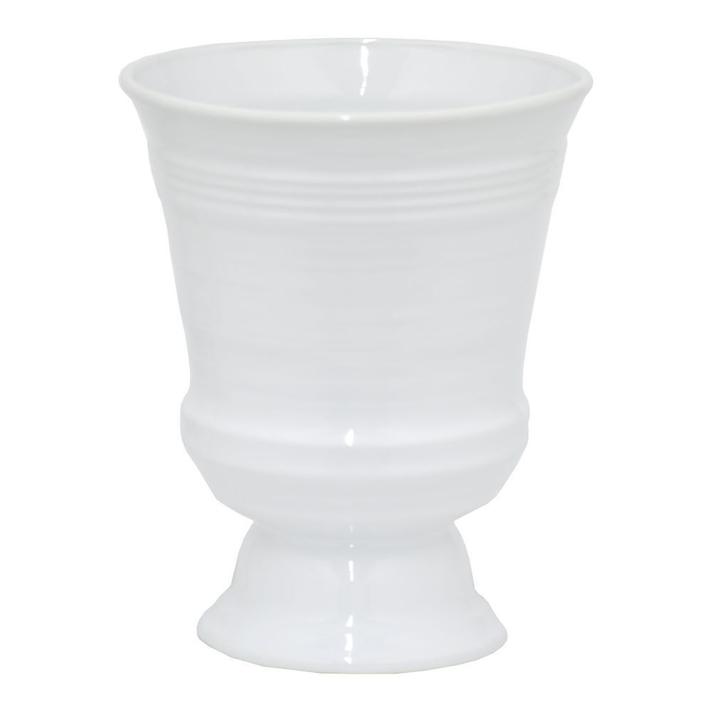 Benzara 62968 White Ceramic 8-inch Planter