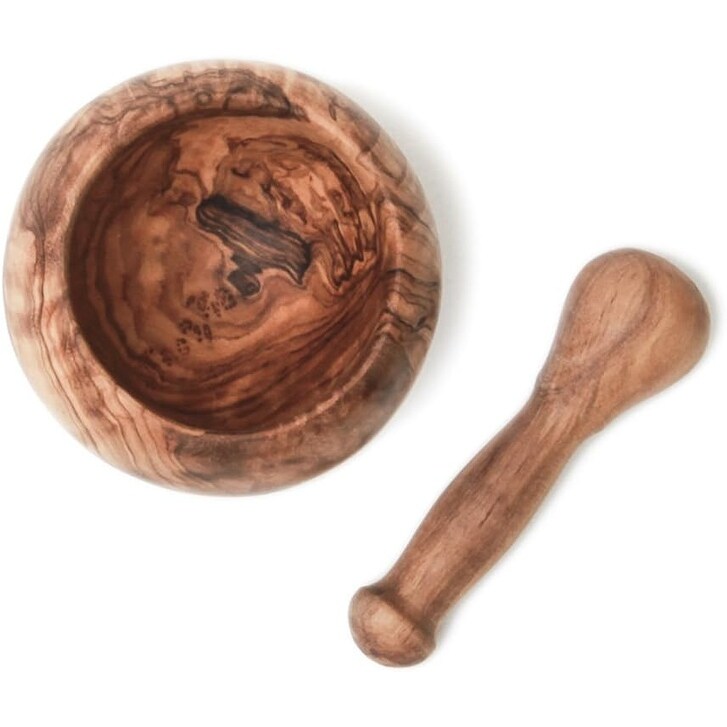 Berard Olive Wood Handcrafted Mortar and Pestle Set - 5 Inch