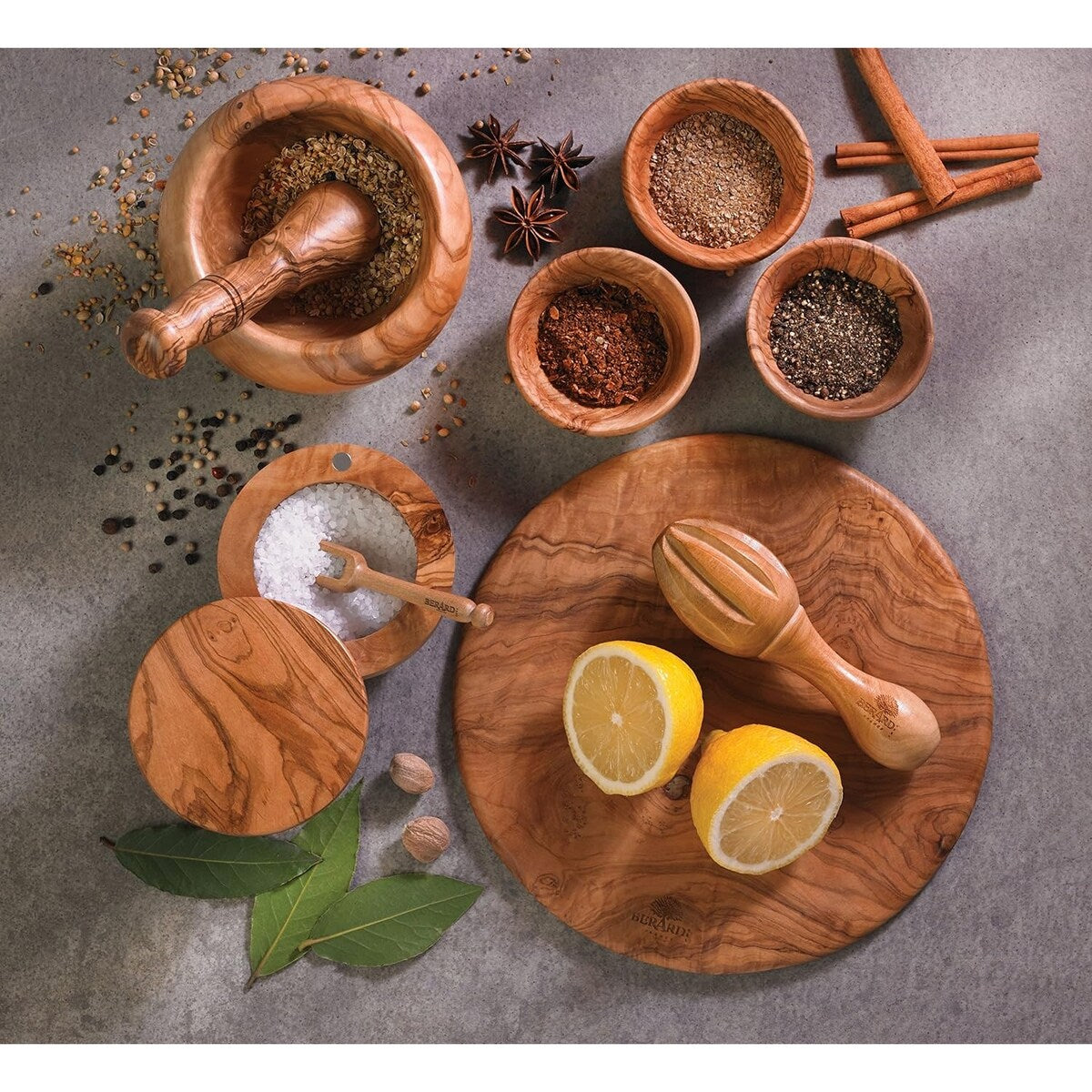 Berard Olive Wood Handcrafted Mortar and Pestle Set - 5 Inch