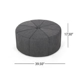Bergeson Upholstered Round Ottoman by Christopher Knight Home