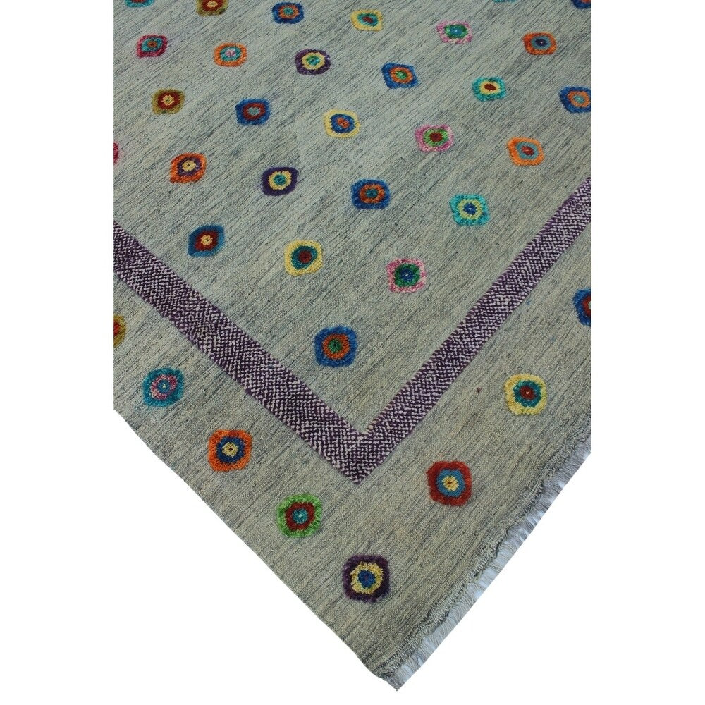 Berjesta Kilim Habiba Grey/Ivory Rug (8'7 x 11'3)