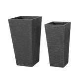 Berkamn Outdoor Large and Medium Cast Stone Planters (Set of 2) by Christopher Knight Home