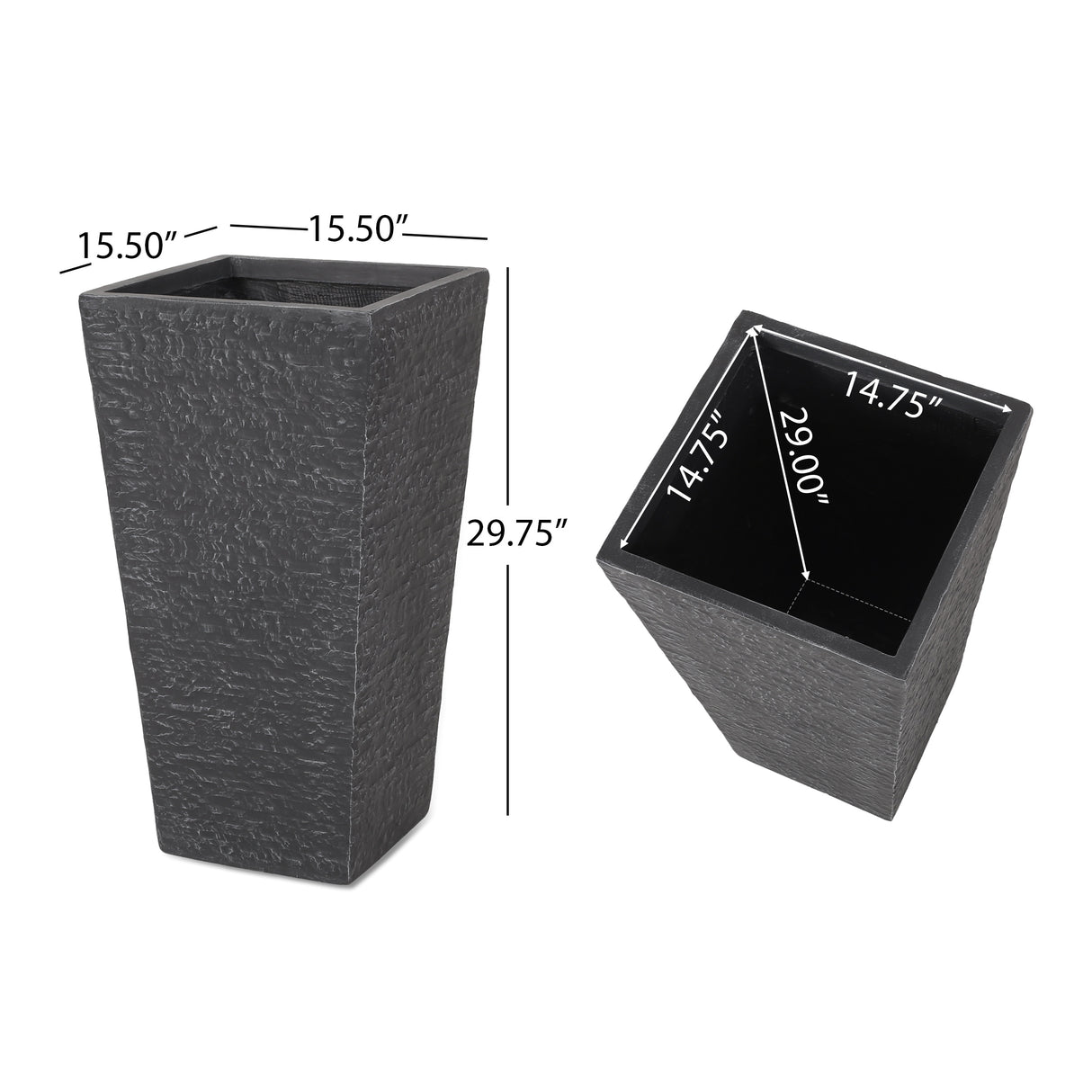 Berkamn Outdoor Large and Medium Cast Stone Planters (Set of 2) by Christopher Knight Home