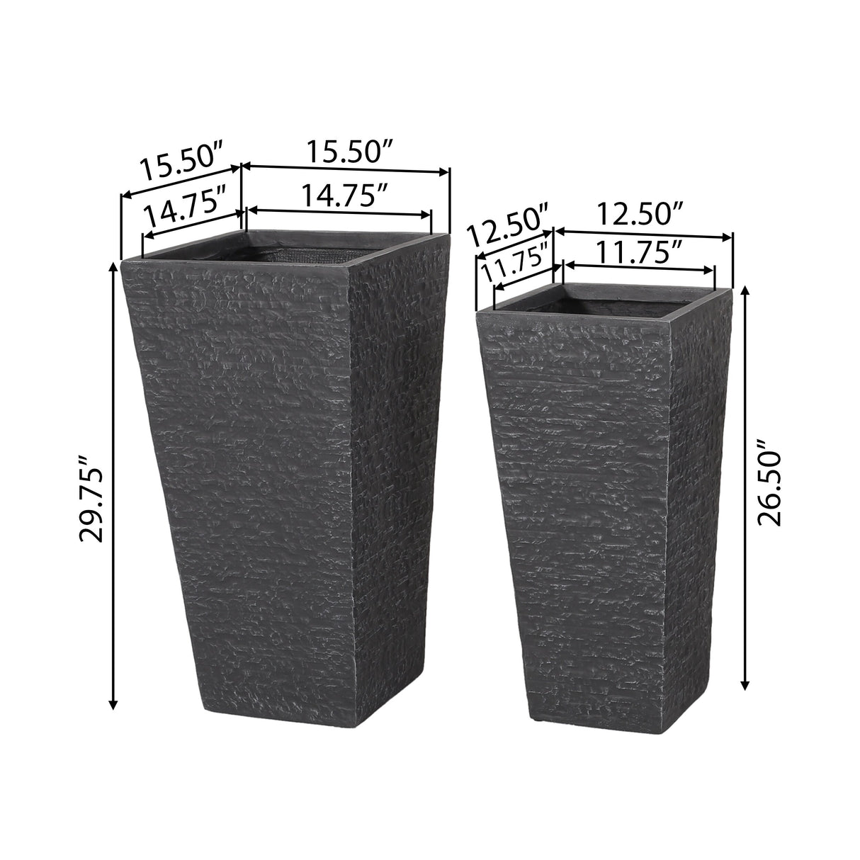 Berkamn Outdoor Large and Medium Cast Stone Planters (Set of 2) by Christopher Knight Home