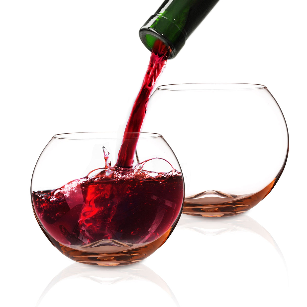 Berkware Set of 2 Sparkling Colored Stemless Wine Glass