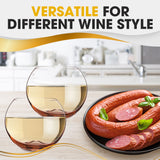 Berkware Set of 2 Sparkling Colored Stemless Wine Glass