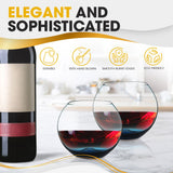 Berkware Set of 2 Sparkling Colored Stemless Wine Glass