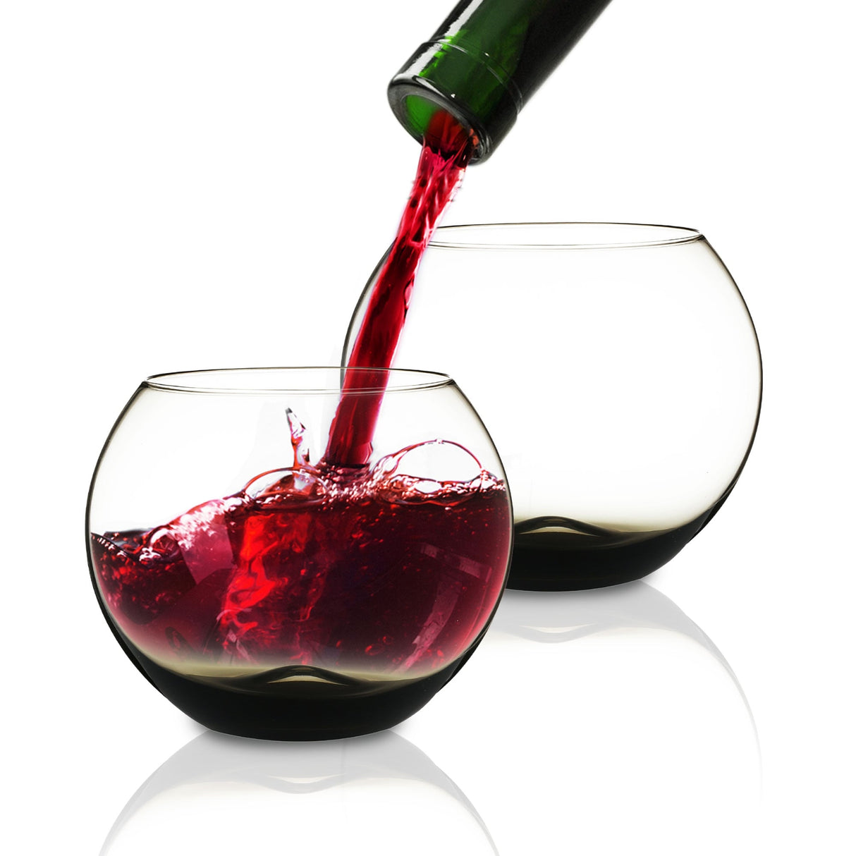Berkware Set of 2 Sparkling Colored Stemless Wine Glass
