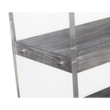 Berlin Clear Lucite and Grey Veneer Pine Bookcase