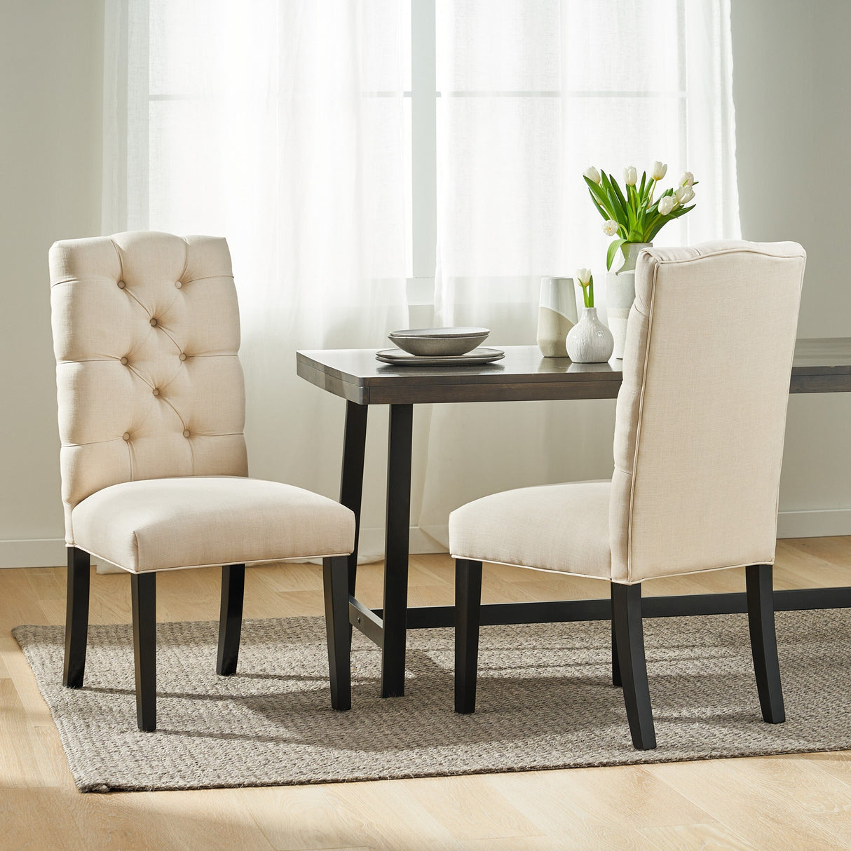 Berlin Tufted Fabric Dining Chair (Set of 2) by Christopher Knight Home