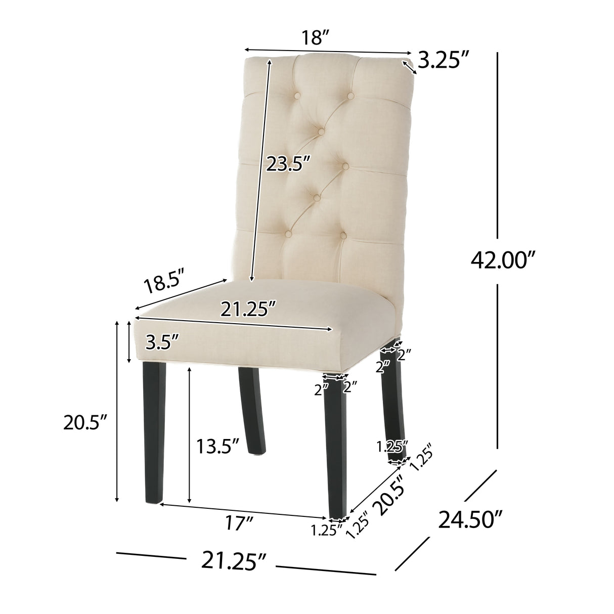 Berlin Tufted Fabric Dining Chair (Set of 2) by Christopher Knight Home