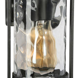 Bern 1-Light Black Outdoor Wall Sconce Clear Glass Exterior Lighting - L 5.5" X W 6.7" X H 10.2"