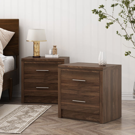 Berrett Faux Wood 2 Drawer Nightstands by Christopher Knight Home