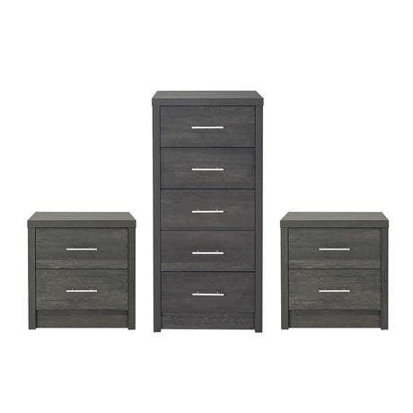 Berrett 3 Piece 5 Drawer Dresser and Nightstand Bedroom Set by Christopher Knight Home